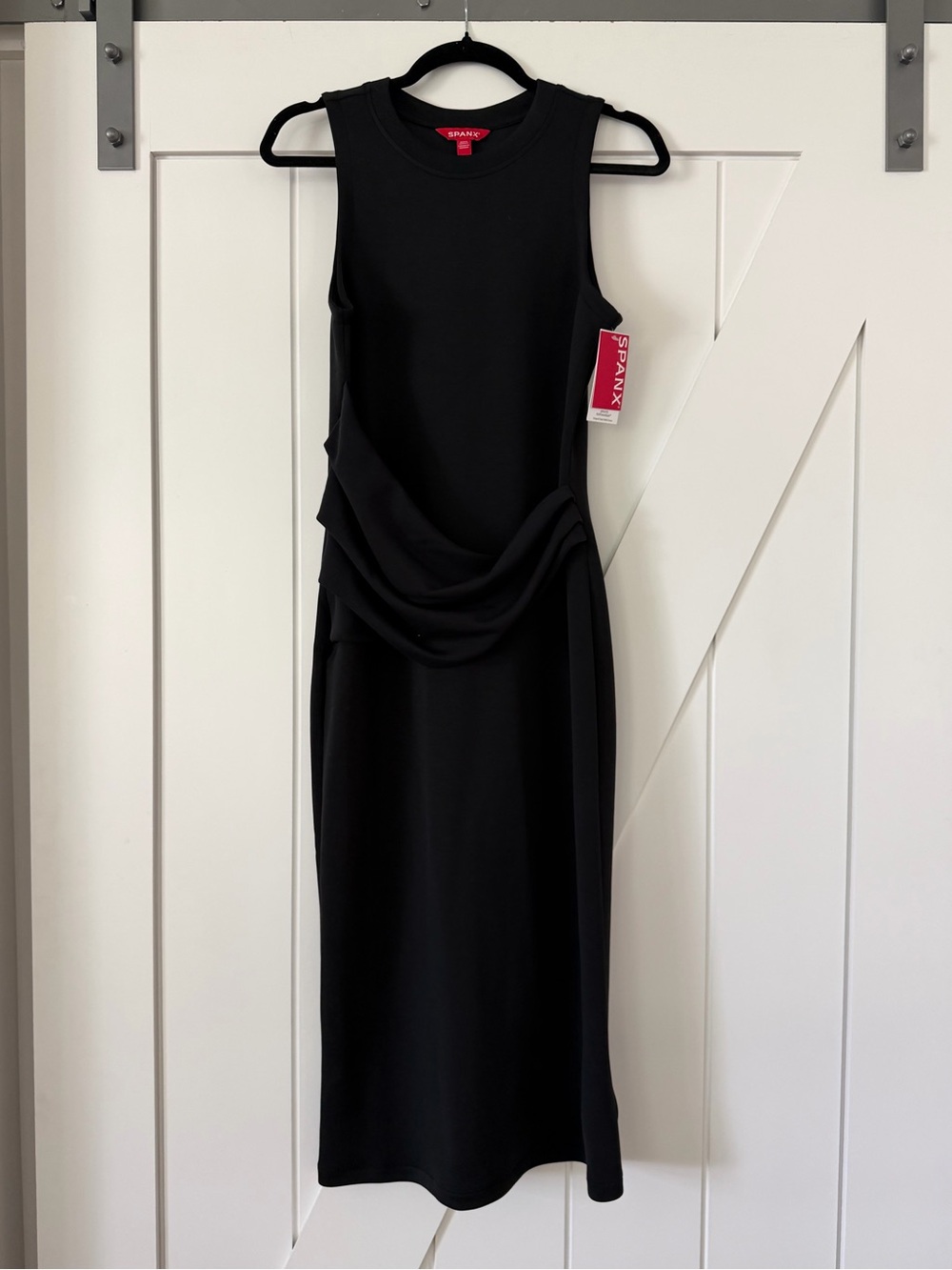 SPANX AirEssentials Draped Tank Black Midi Dress - Picture 7 of 12